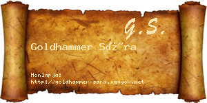 Goldhammer Sára névjegykártya